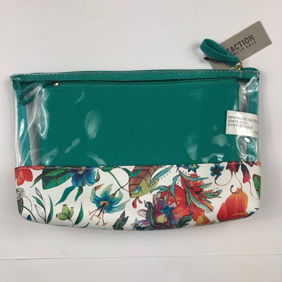 Kenneth Cole Reaction 2 Piece Travel Toiletry/Cosmetic Bags NWT Vacation Floral - Picture 2 of 11